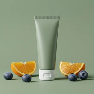 Fresh green skincare with fruit