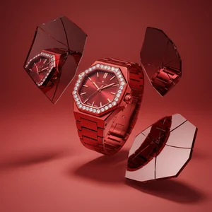 Bold red sports watch