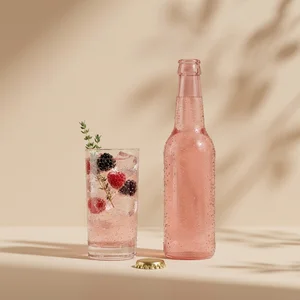Pink berry drink with thyme