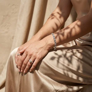 Elegant diamond jewelry on satin