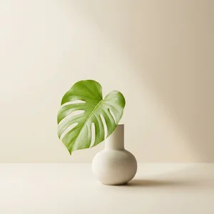 Minimalist vase with window shadow