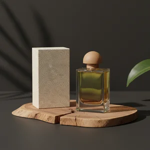 Artisanal perfume on wood