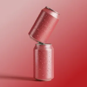Vibrant Stacked Pink Beverage Cans