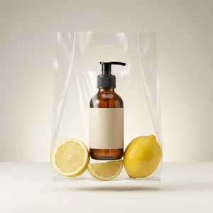 Floating serum with lemons in bag