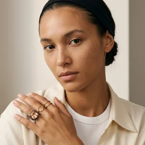 Natural beauty with gold rings