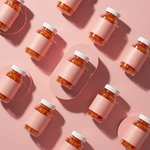 Vibrant health supplement flat lay