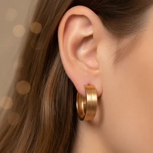 Sculptural gold earring