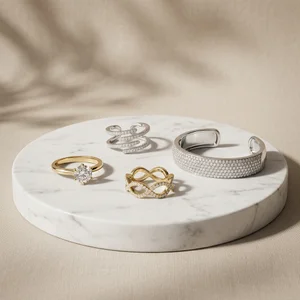 Luxury jewelry on marble