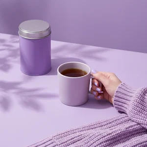 Cozy purple tea time