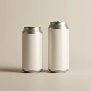 Minimalist beverage cans with shadow