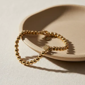 Delicate gold beaded bracelet