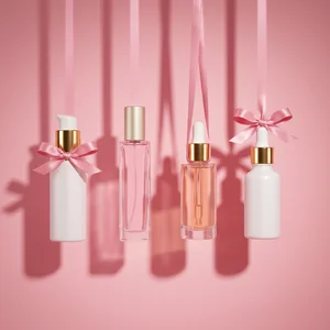 Hanging beauty gifts on pink