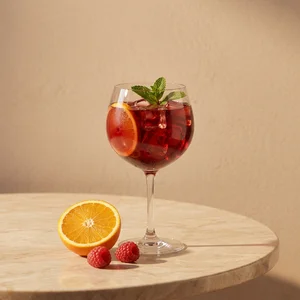 Fruity summer cocktail on marble