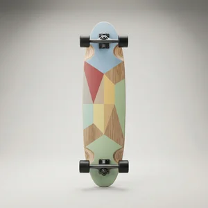 Geometric longboard studio shot