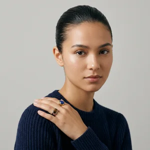 Elegant gemstone rings portrait