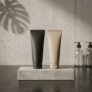 Modern tubes on marble pedestal
