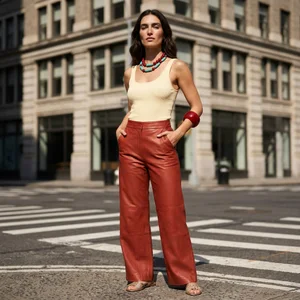 NYC street style leather pants