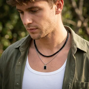 Mens layered necklaces in nature