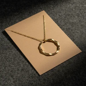 Geometric golden necklace