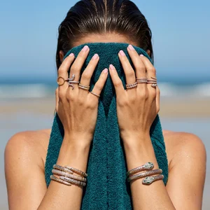 Luxury jewelry on beach model