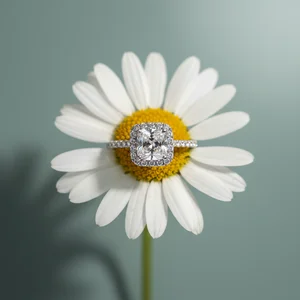 Delicate daisy pearl ring