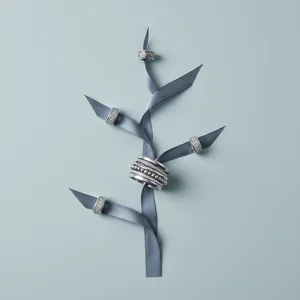 Pearl necklace on soft blue