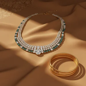 Opulent gold jewelry set