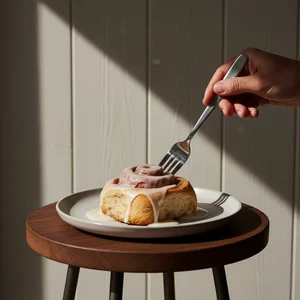 Cake slice with dramatic light