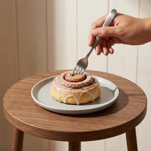 Warm morning cinnamon roll