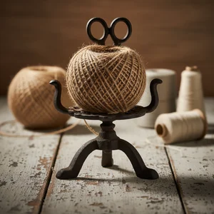 Rustic craft supplies setup