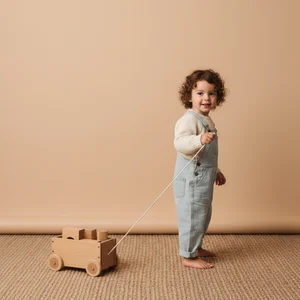 Child playing with wooden toy