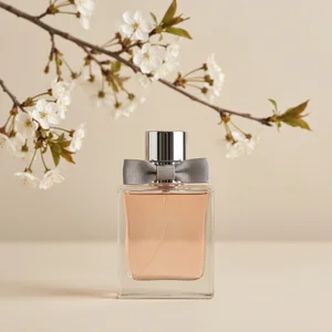 Elegant perfume with cherry blossoms
