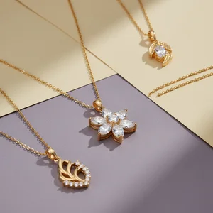 Golden charm necklaces