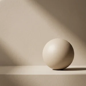 Minimalist beige sphere with shadow
