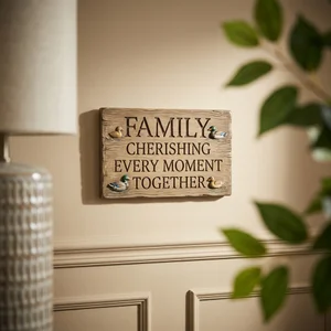 Rustic Carved Family Wall Sign