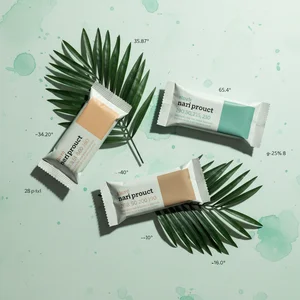 Healthy snack bars with palm leaf