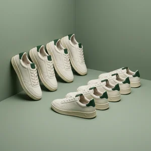 Minimalist green & white sneakers
