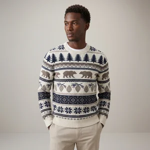 Festive fair isle knit sweater