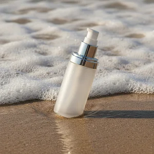 Sunscreen on a sandy beach