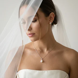 Elegant Bride with Pearl Jewelry