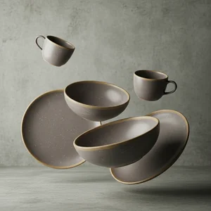 Modern ceramic tableware stack