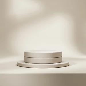 Minimalist beige podium display