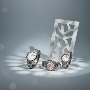 Elegant watches on modern prop