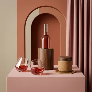 Modern terracotta barware display
