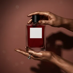 Dramatic Red Perfume Presentation