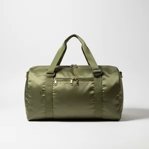 Stylish olive green duffel bag