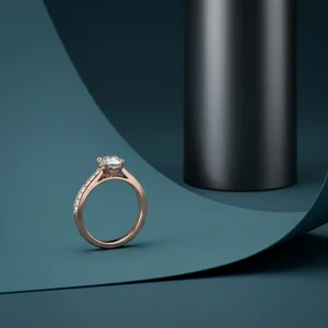 Elegant diamond ring on teal