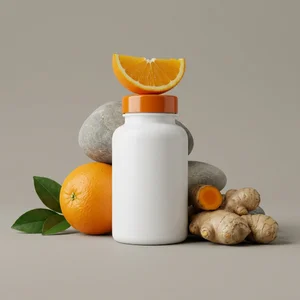 Natural wellness supplement setup