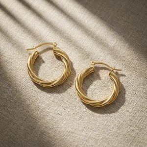 Minimalist gold hoop earrings