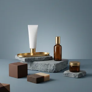 Modern skincare on stone